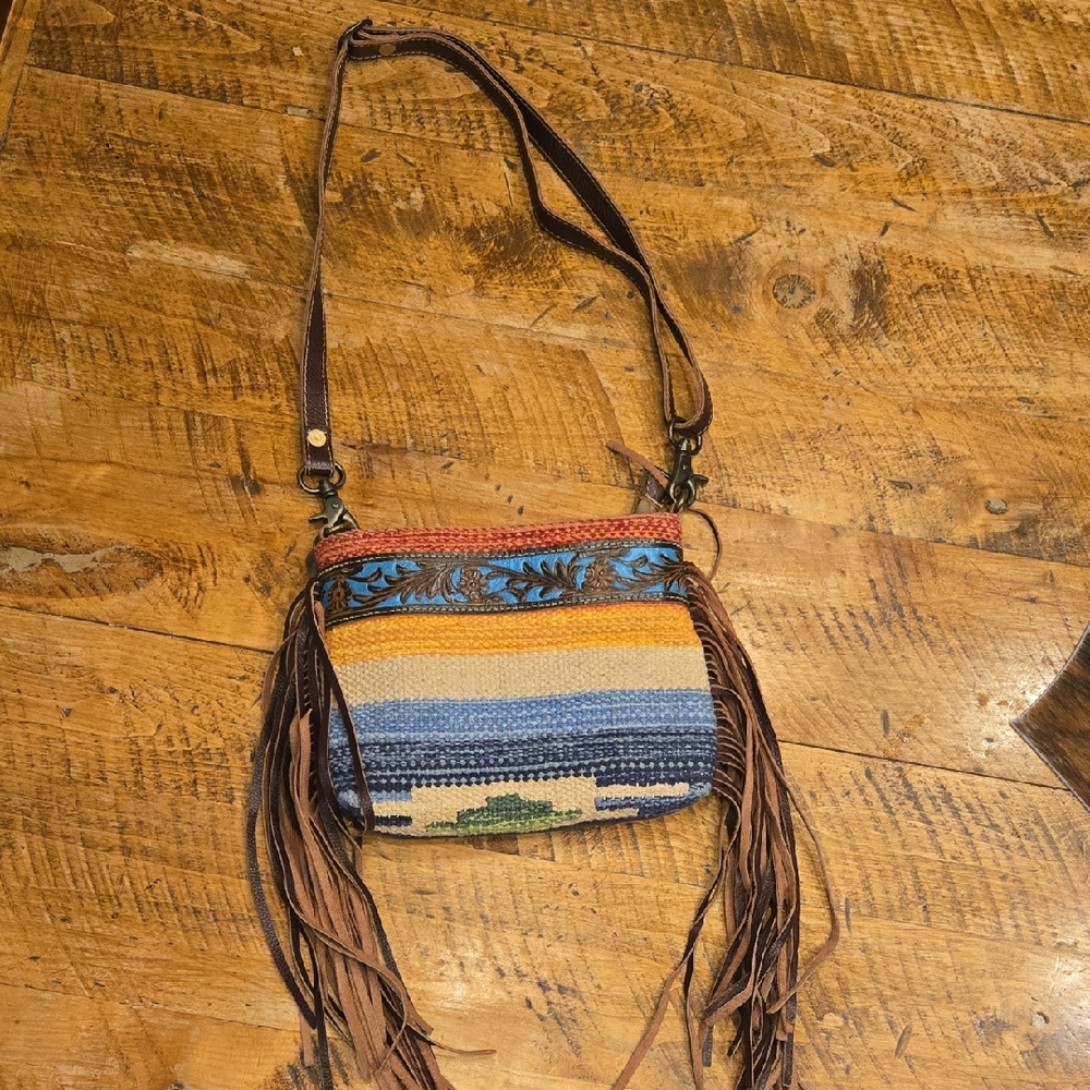 Myra Bohemian Fringe Crossbody Bag - Multicolor